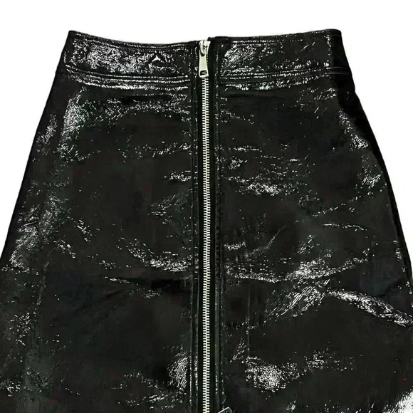 Ronny Kobo Black Faux Patent Glossy Mini Skirt Size XS - Picture 4 of 9